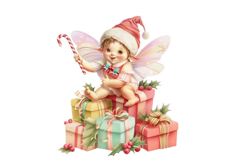 Illustrate festive clipart of baby fairy