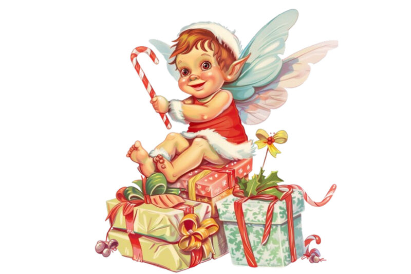 Illustrate festive clipart of baby fairy