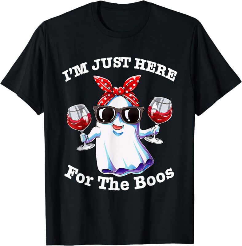 I’m Just Here For The Boos Halloween Women Ghost Cute T-Shirt