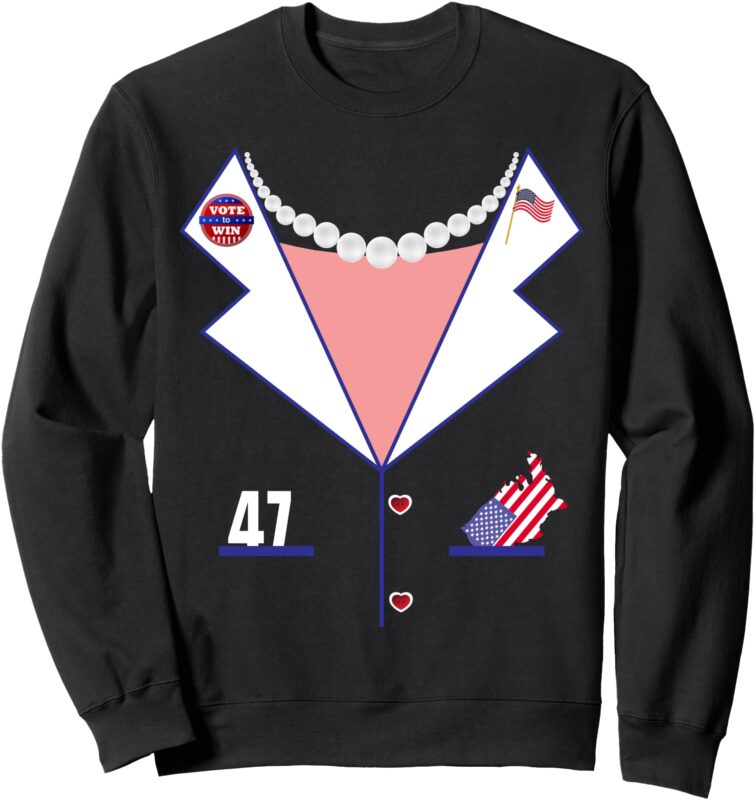Kamala Harris 2024 Pantsuit Costume Election Funny Halloween Sweatshirt