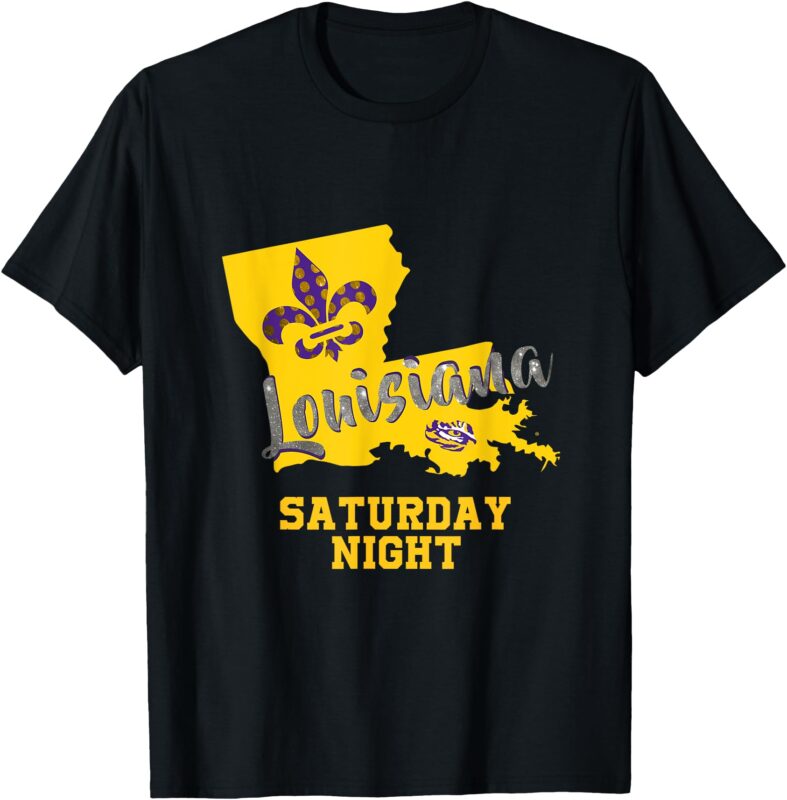 LSU Tigers Fleur De Lis Louisiana Saturday Night T-Shirt