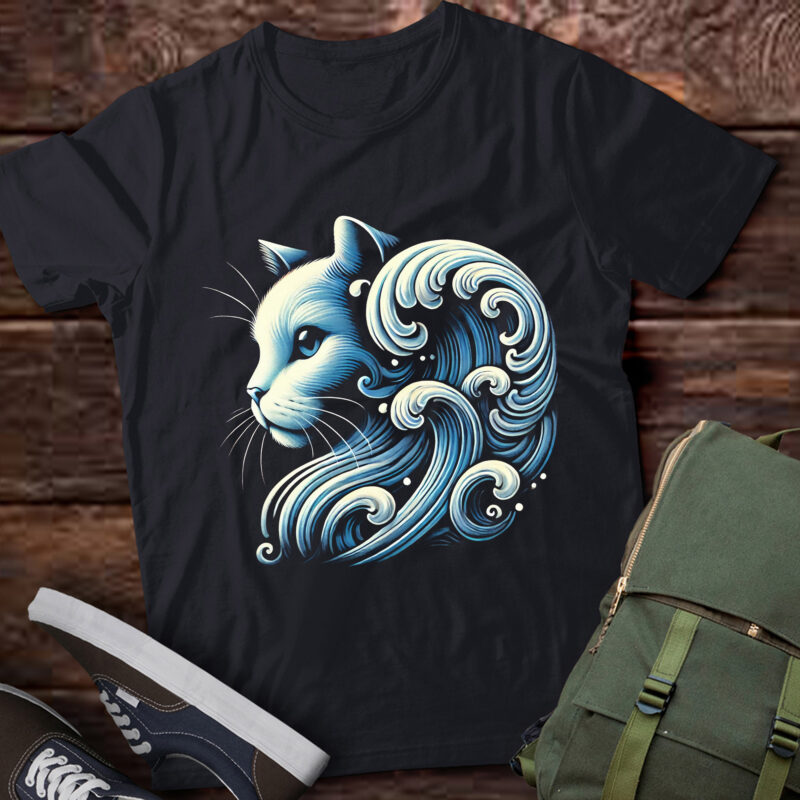 LT443 Blue Cats Wave For Kamala Funny Blue Cat Ladies