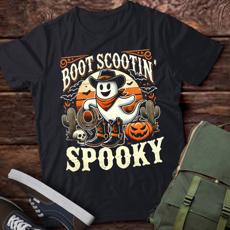 LT503 Retro Western Halloween Cowboy Ghost Boot Scootin
