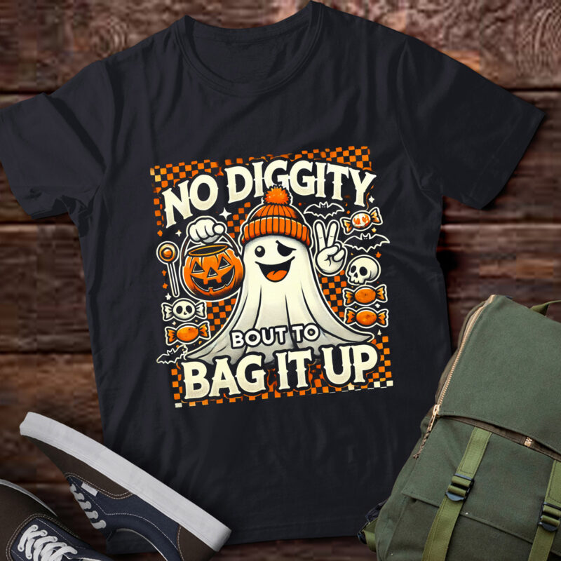 LT504 Halloween Ghost No Diggity Bout To Bag It Up