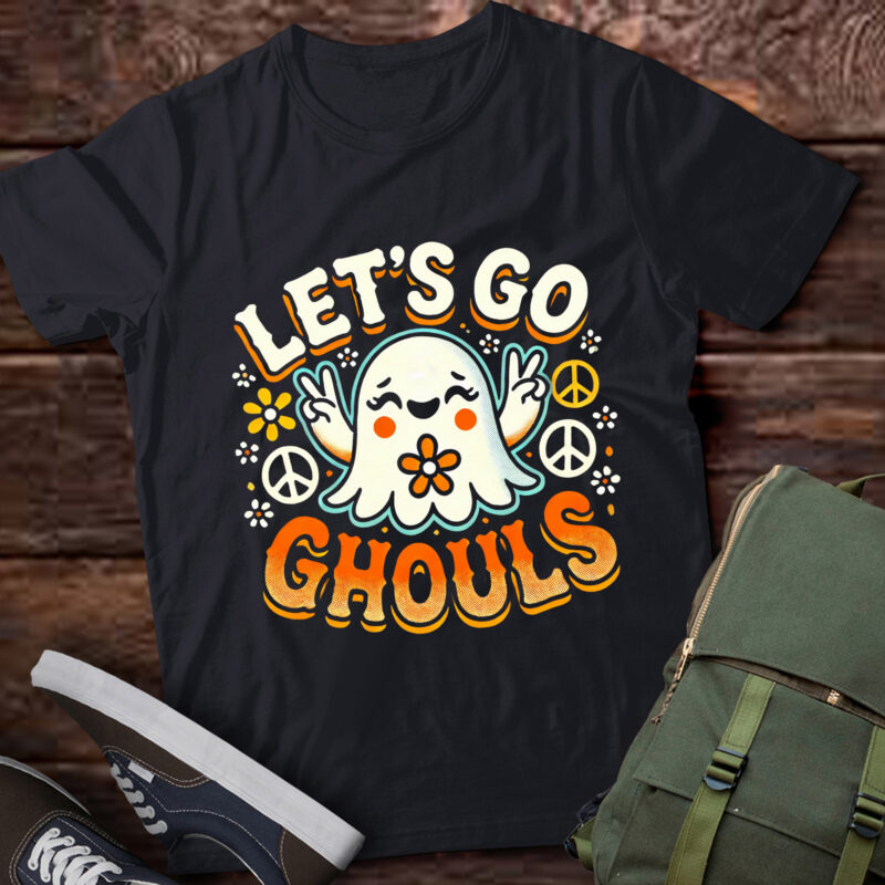 LT523 Retro Halloween Lets Go Ghouls Ghost Costume