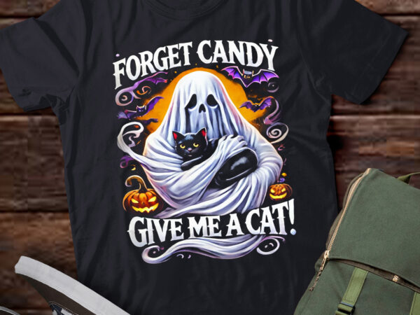 Lt583 funny halloween cat ghost forget candy give me cat t shirt vector graphic