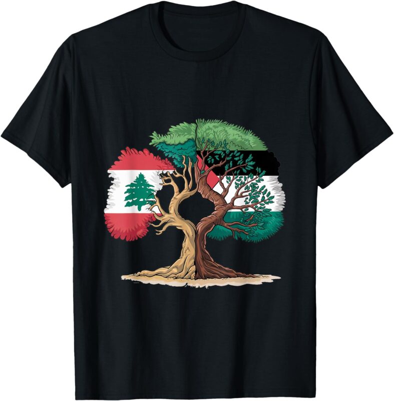 Lebanon Palestine Flag Lebanese Palestinian United T-Shirt