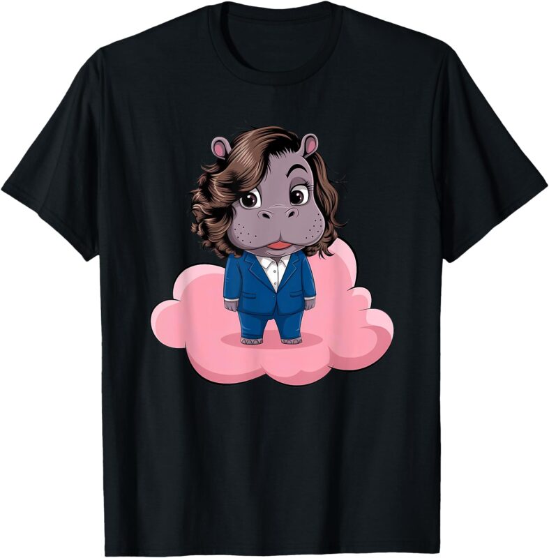 Moo Deng For Harris Kamala Harris Supporter Cute Funny Hippo T-Shirt