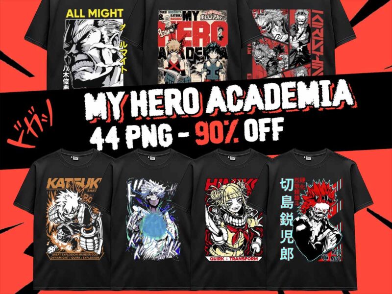 My Hero Academia Anime 22 PNG Design Japanese Style Midoriya, Bakugo, Uraraka, Todoroki, Chisaki