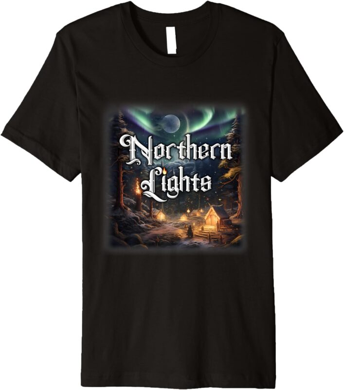 Northern Lights Wreath Premium T-Shirt
