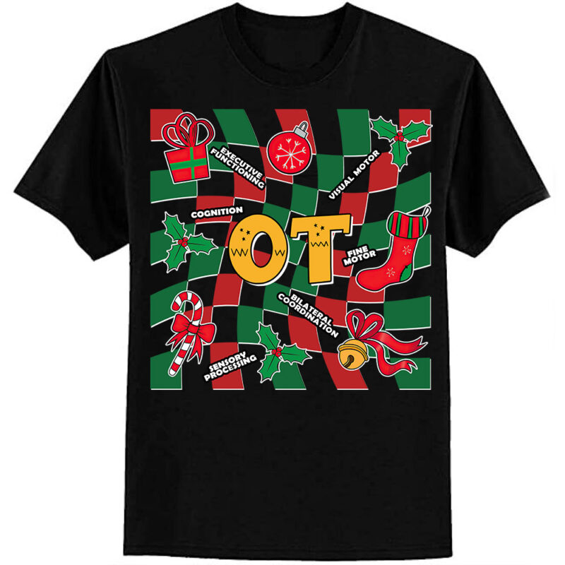 OT Occupational Therapy Therapist Christmas T-Shirt ltsp
