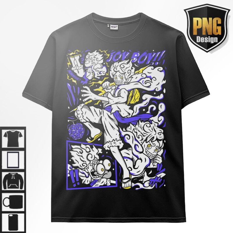 20 One Piece Bundle Design PNG Monkey D Luffy Zoro Doffy Pirate King Japanese Style Anime For TShirt Poster Manga