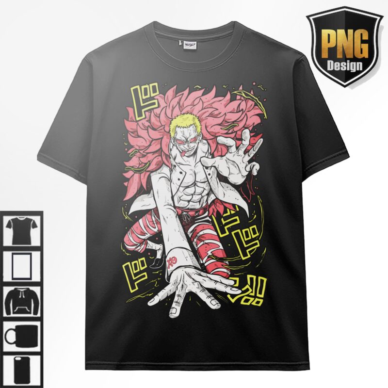 20 One Piece Bundle Design PNG Monkey D Luffy Zoro Doffy Pirate King Japanese Style Anime For TShirt Poster Manga
