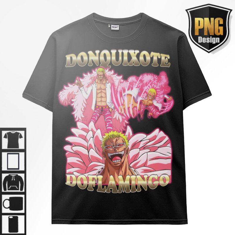 20 One Piece Bundle Design PNG Monkey D Luffy Zoro Doffy Pirate King Japanese Style Anime For TShirt Poster Manga