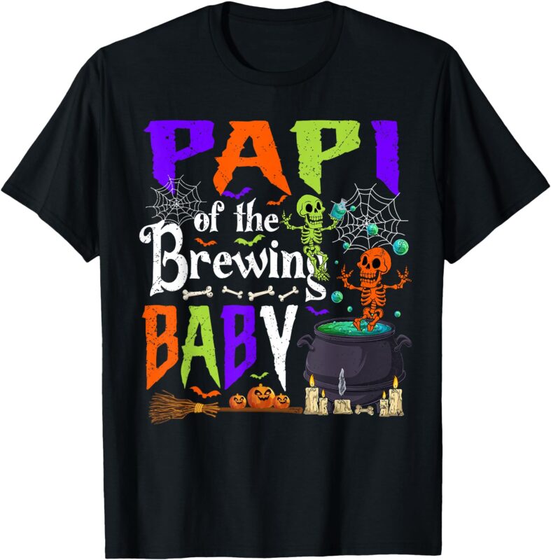 Papi Of The Brewing Baby Halloween Baby Shower T-Shirt