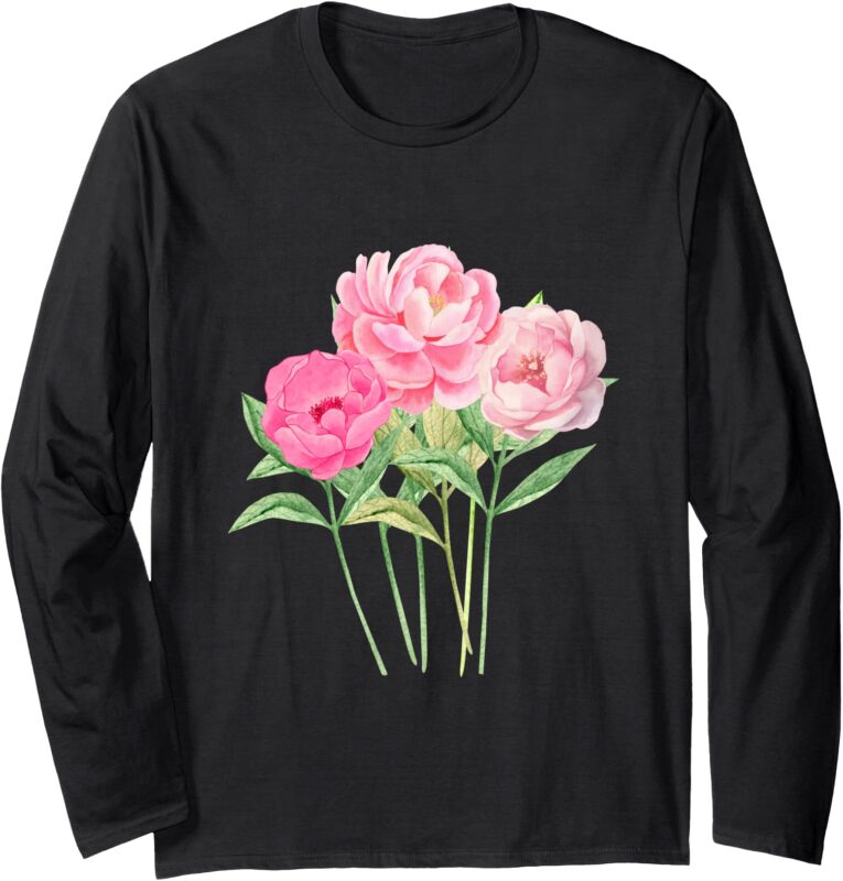 Peony Flower – Bouquet of Peonies Women and Girls Long Sleeve T-Shirt