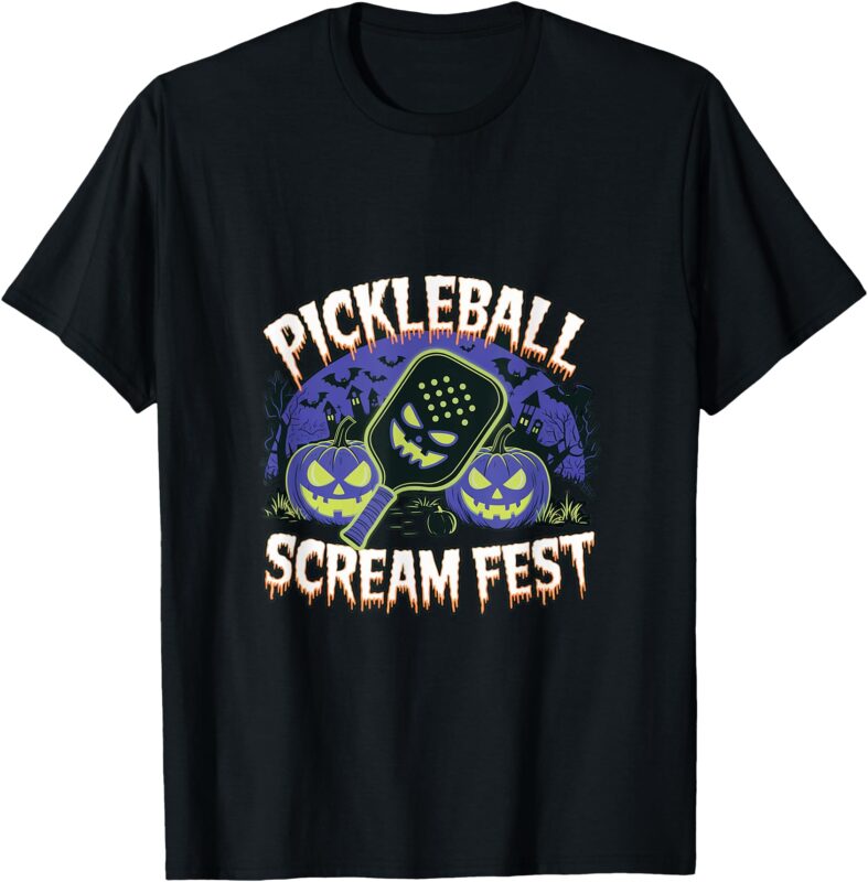 Pickleball Scream Fest Halloween Enthusiasts for Men Women T-Shirt