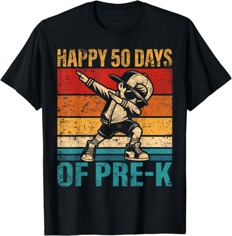 Pre-k Dabbing Boy Happy 50 Days Of Pre-k Student T-Shirt