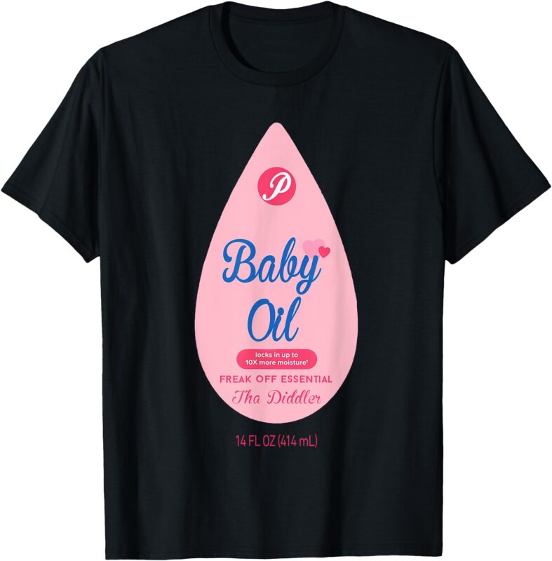 Pretend I’m A Baby Oil Bottle Men Costume Funny Halloween T-Shirt