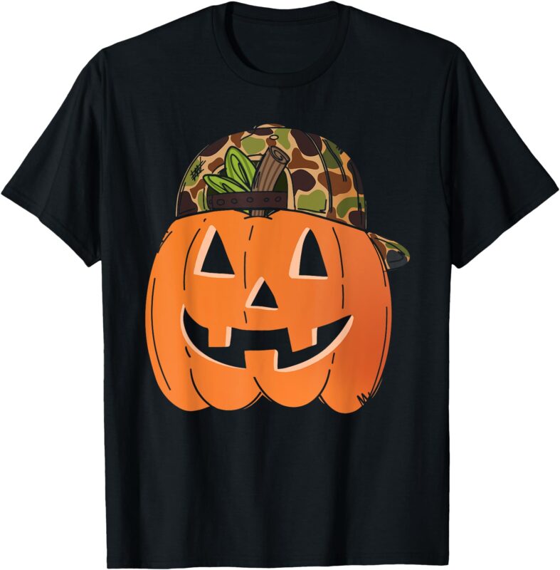 Pumpkin Backwards Hat Halloween Costume for Boy Kids Toddler T-Shirt