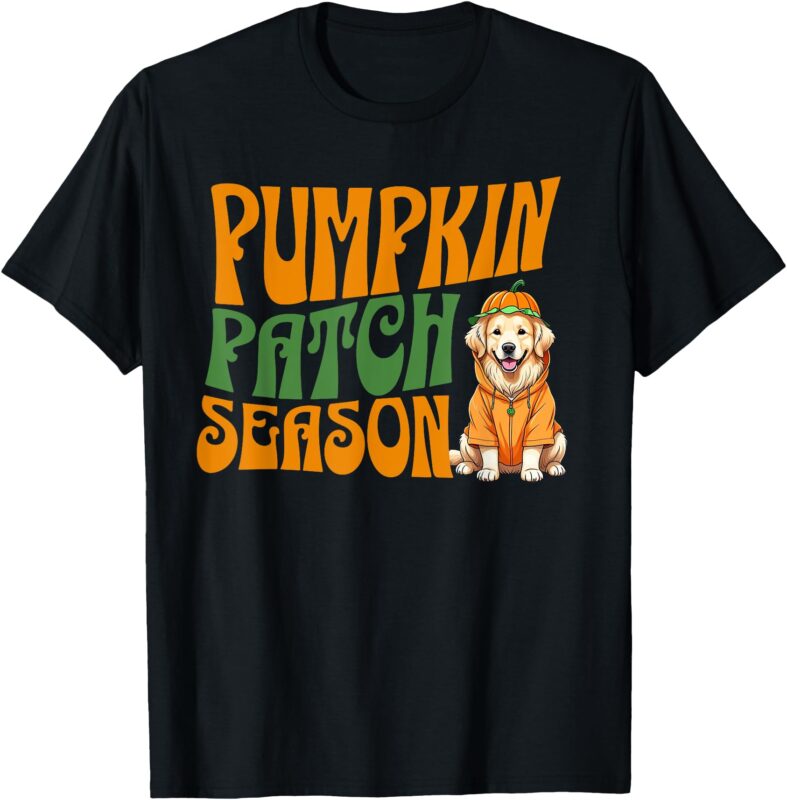 Pumpkin Patch Season Golden Retriever Fall T-Shirt