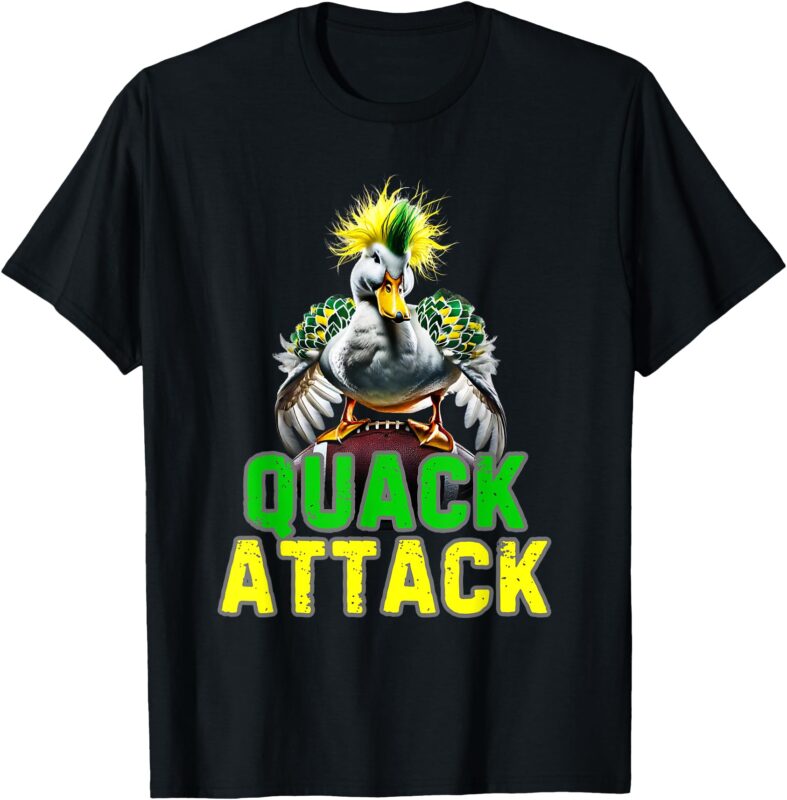 Quack Attack by Angry White, Green and Yellow Duck T-Shirt