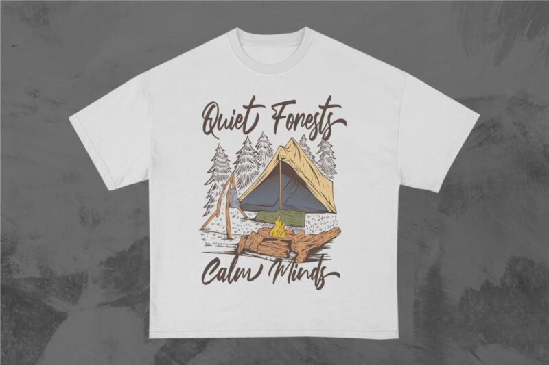 Bushcraft Survival Camp T-Shirt Designs Bundle