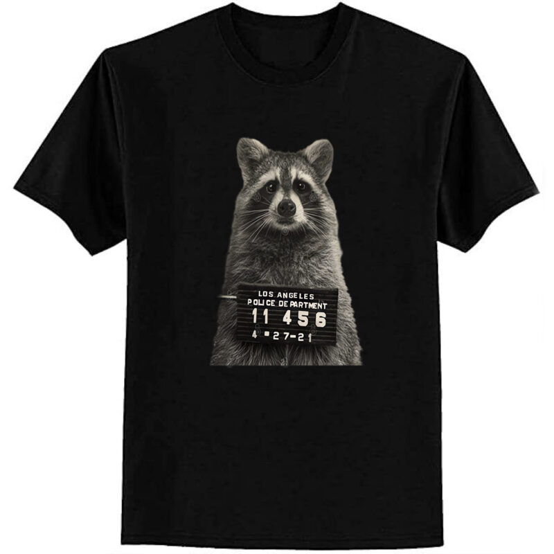 Raccoon Mugshot by Buck Tee T-Shirt