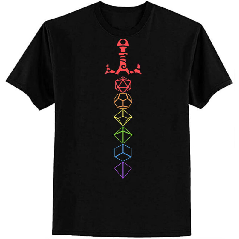 Rainbow Dice Sword Tabletop RPG Gaming Tri-blend T-Shirt