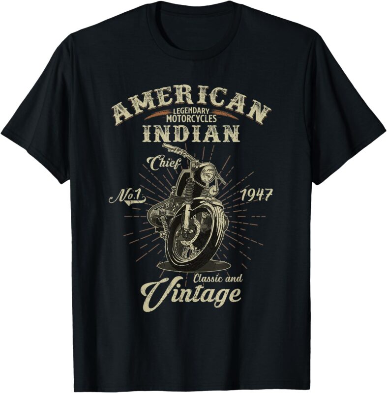 Retro American Motorcycle Indian For Old Biker T-Shirt