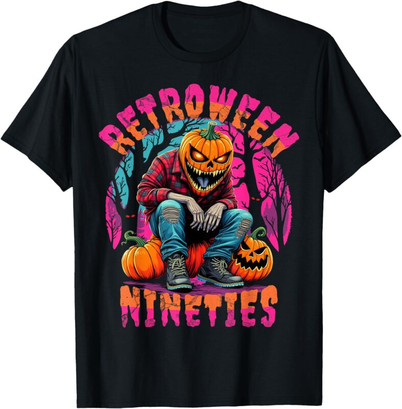 Retroween Nineties Retro Grunge Halloween Design Men Women T-Shirt