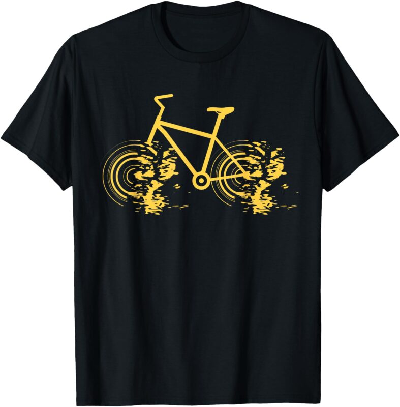 Riding Bike Bicycle Fast Cycling Road Silhouette Graphic Art T-Shirt
