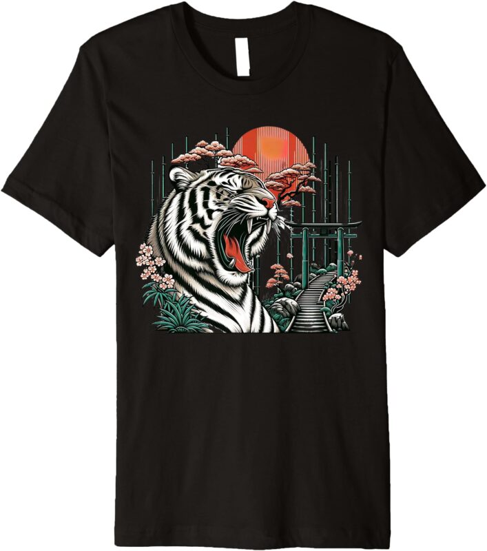 Roaring Tiger Cherry Blossom Premium T-Shirt