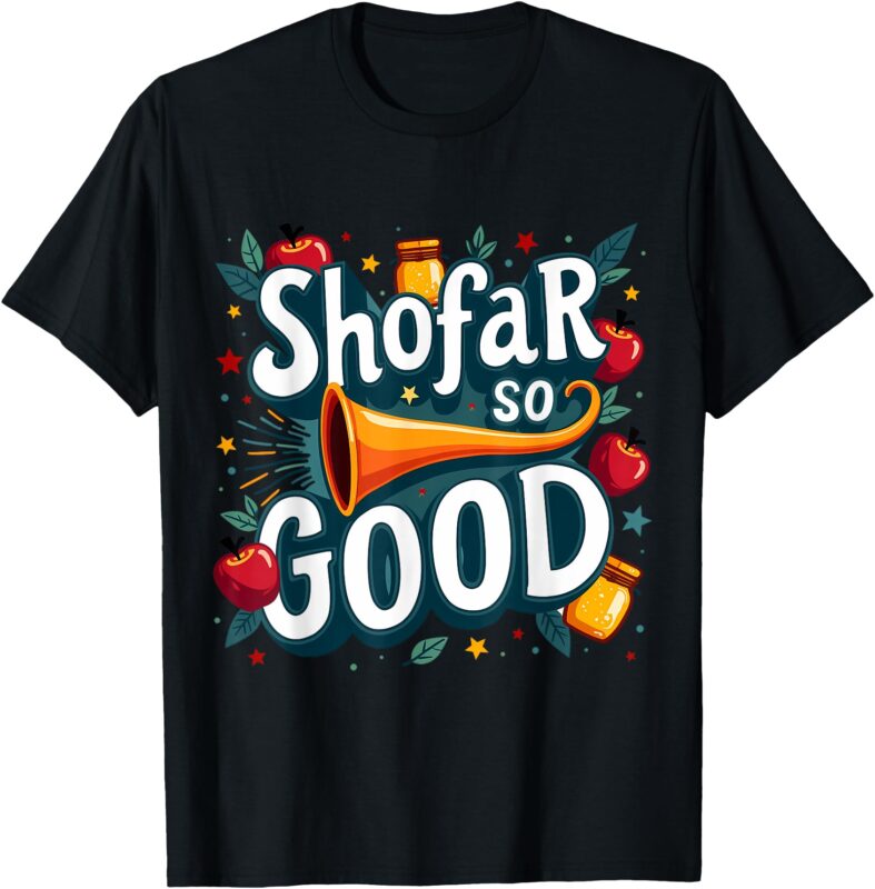 Rosh Hashanah Jewish New Year Shana Tova Apple Honey Shofar T-Shirt