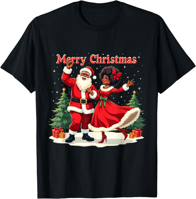 Santa Black Culture Merry Christmas Funny Santa Claus T-Shirt