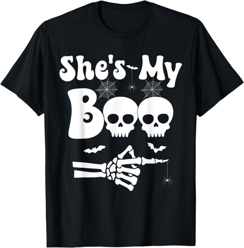 She’s My Boo Skeleton Couples Matching Couple Halloween T-Shirt