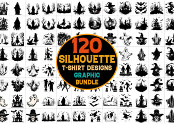 Halloween Silhouette Craft T-Shirt Graphic Bundle