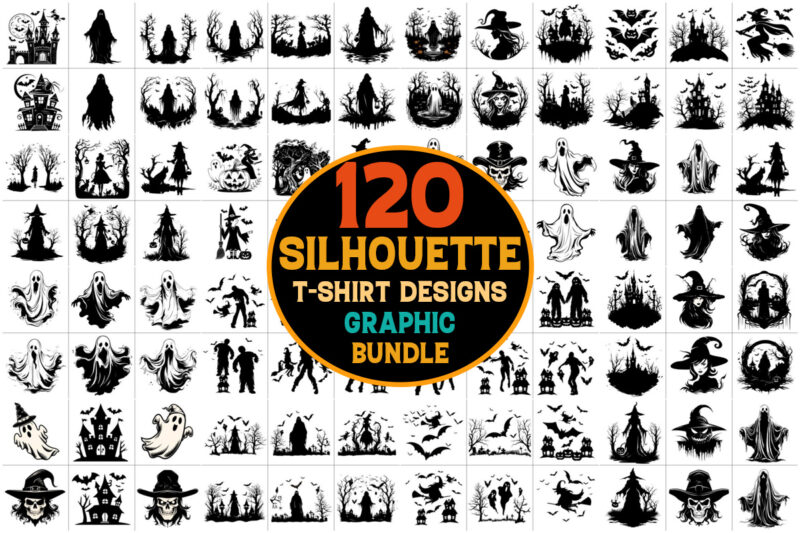 Halloween Silhouette Craft T-Shirt Graphic Bundle