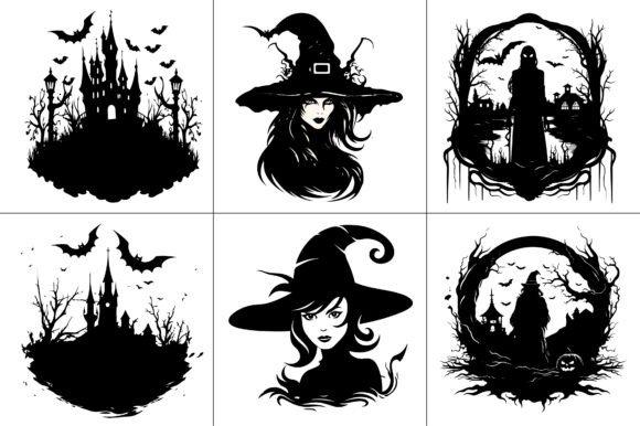 Halloween Silhouette Craft T-Shirt Graphic Bundle