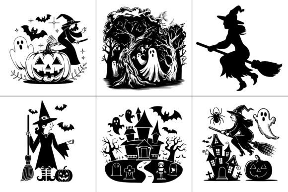 Halloween Silhouette Craft T-Shirt Graphic Bundle