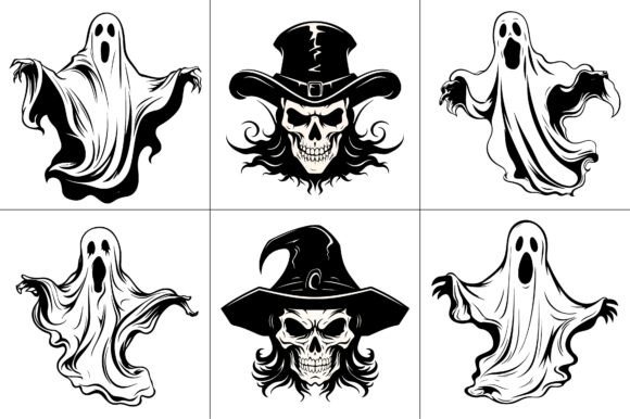 Halloween Silhouette Craft T-Shirt Graphic Bundle