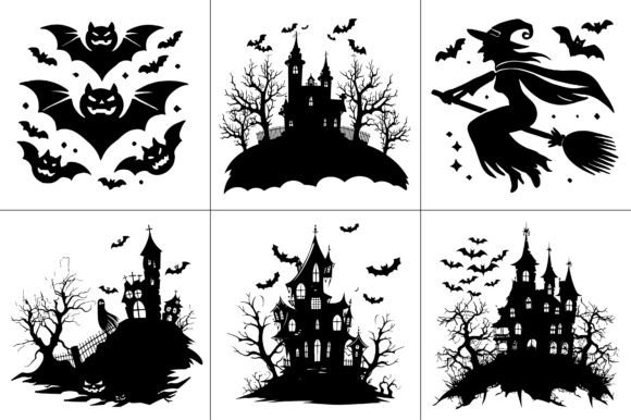 Halloween Silhouette Craft T-Shirt Graphic Bundle
