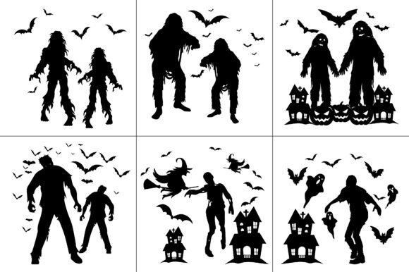 Halloween Silhouette Craft T-Shirt Graphic Bundle