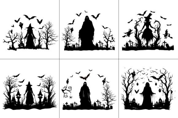 Halloween Silhouette Craft T-Shirt Graphic Bundle