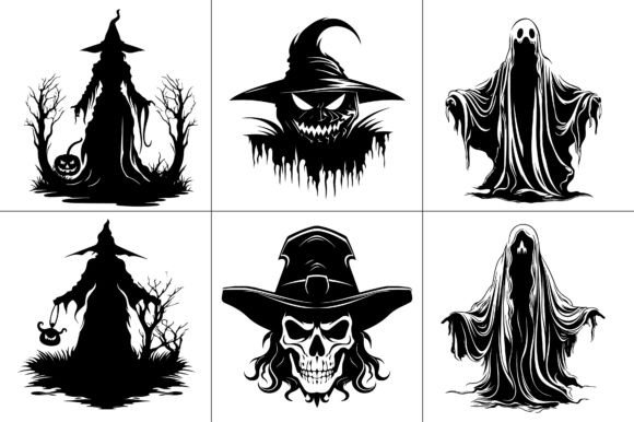 Halloween Silhouette Craft T-Shirt Graphic Bundle