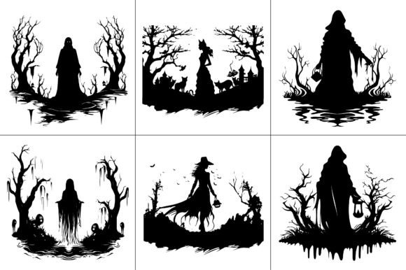 Halloween Silhouette Craft T-Shirt Graphic Bundle