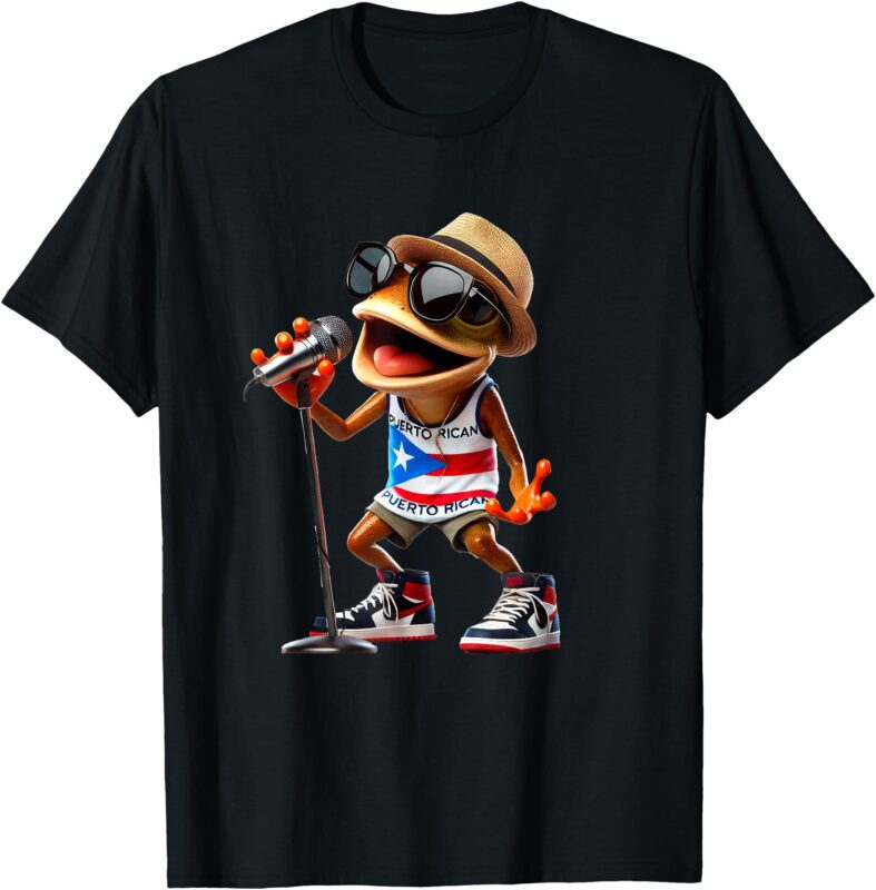 Singing Coqui Puerto Rican Flag Sunglasses Boricua Hat Fun T-Shirt