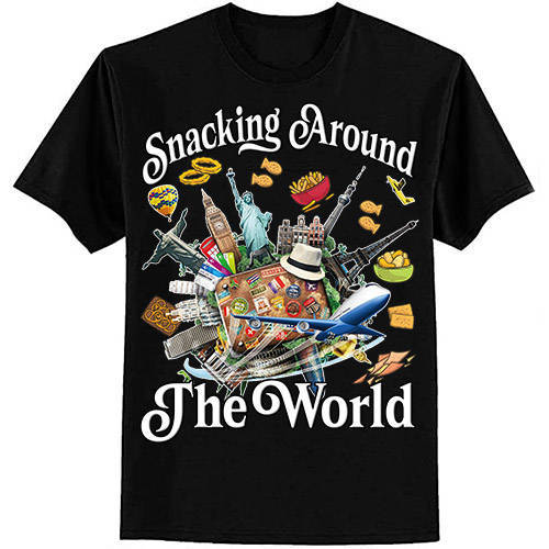 Snacking Around The World Fast Food Travel Traveler Foodie T-Shirt ltsp