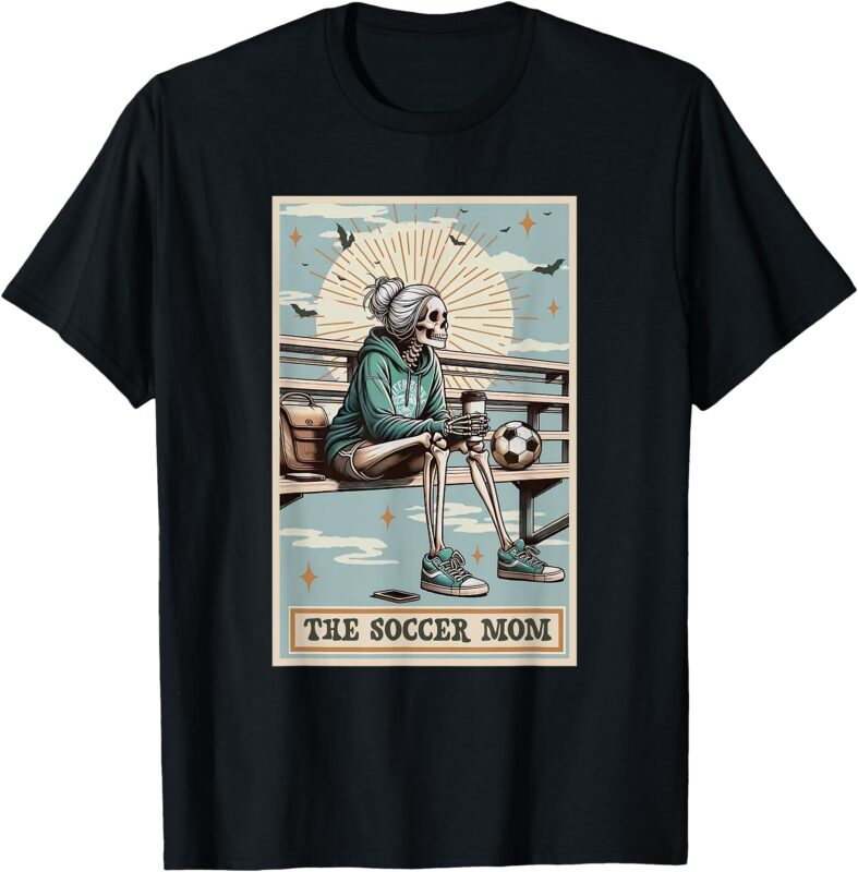 Soccer Mom Skeleton Tarot Card Vintage Halloween T-Shirt