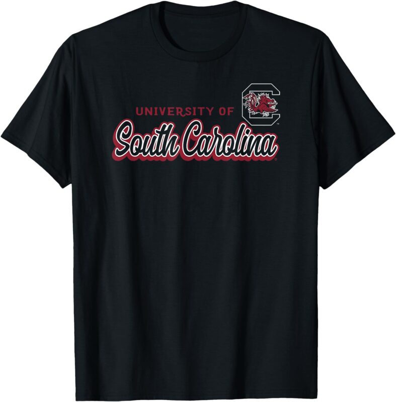 South Carolina Gamecocks Cursive Black Officially Licensed T-Shirt